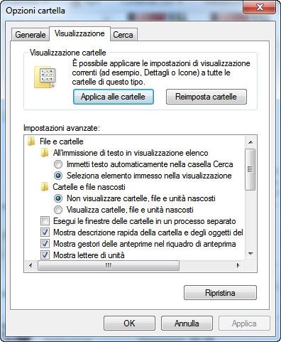 Non Visualizzare Cartelle E File Nascosti In Windows