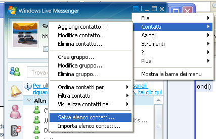Salvare la lista dei contatti di Windows Live Messenger